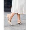 imageCoutgo Womens Slingback Kitten Heels Closed Pointed Toe Pumps DOrsay Wedding Party Dress ShoesCream White