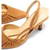 imageCoutgo Womens Slingback Kitten Heels Closed Pointed Toe Pumps DOrsay Wedding Party Dress ShoesLight Brown