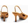 imageCoutgo Womens Slingback Kitten Heels Closed Pointed Toe Pumps DOrsay Wedding Party Dress ShoesLight Brown