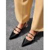 imageCoutgo Womens Slingback Kitten Heels Mary Jane Pumps Closed Pointed Toe Buckle Strap Wedding Dress ShoesBlack