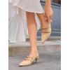 imageCoutgo Womens Slingback Kitten Heels Mary Jane Pumps Closed Pointed Toe Buckle Strap Wedding Dress ShoesNude Suede