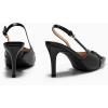 imageCoutgo Womens Slingback Stiletto High Heels Closed Pointed Toe Pumps with Metal Ring Party Dress ShoesBlack