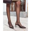 imageCoutgo Womens Slingback Stiletto High Heels Closed Pointed Toe Pumps with Metal Ring Party Dress ShoesChocolate