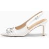 imageCoutgo Womens Slingback Stiletto High Heels Closed Pointed Toe Pumps with Metal Ring Party Dress ShoesWhite