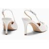 imageCoutgo Womens Slingback Stiletto High Heels Closed Pointed Toe Pumps with Metal Ring Party Dress ShoesWhite