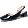 imageCoutgo Womens Chunky Low Heels DOrsay Slingback Pumps Closed Square Toe Work Office Dress ShoesNavy