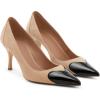imageCoutgo Womens Closed Pointed Toe Pumps Heart Stiletto High Heels Wedding Bride Dress ShoesKhaki