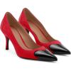 imageCoutgo Womens Closed Pointed Toe Pumps Heart Stiletto High Heels Wedding Bride Dress ShoesRed
