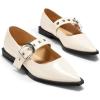 imageCoutgo Womens Flats Mary Jane Studded Ballet Flats Closed Pointed Toe Adjustable Buckle Dress ShoesWhite