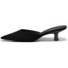 imageCoutgo Womens Kitten Low Heels Mules Closed Pointed Toe Pumps Slip On Backless Dress ShoesBlack