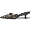 imageCoutgo Womens Kitten Low Heels Mules Closed Pointed Toe Pumps Slip On Backless Dress ShoesLeopard Color