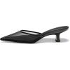 imageCoutgo Womens Kitten Low Heels Mules Closed Pointed Toe Pumps Slip On Backless Dress ShoesMesh Black