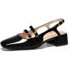 imageCoutgo Womens Mary Jane Chunky Low Heels Slingback Pumps Closed Square Toe Wedding Dress ShoesBlack