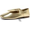 imageCoutgo Womens Mary Jane Flats Bow Square Toe Ballet Flats Dressy Comfortable Slip on Flat ShoesGold