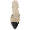 imageCoutgo Womens Bow Tie Slingback Pumps Pointed Toe Kitten Low Heel Patchwork Dress Heeled SandalsDark Khaki