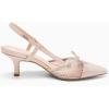 imageCoutgo Womens Bow Tie Slingback Pumps Pointed Toe Kitten Low Heel Patchwork Dress Heeled SandalsLight Pink