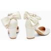 imageCoutgo Womens Chunky Heels Low Heel Ankle Strap DOrsay Pumps Closed Pointed Toe Wedding Bridal ShoesBeige