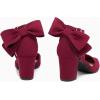 imageCoutgo Womens Chunky Heels Low Heel Ankle Strap DOrsay Pumps Closed Pointed Toe Wedding Bridal ShoesBurgundy