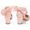 imageCoutgo Womens Chunky Heels Low Heel Ankle Strap DOrsay Pumps Closed Pointed Toe Wedding Bridal ShoesPink