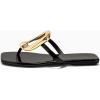 imageCoutgo Womens Flat Sandals Comfortable Flip Flops Slide Sandals Summer Beach Shoes with Metal DecorationBlack