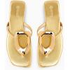 imageCoutgo Womens Flat Sandals Comfortable Flip Flops Slide Sandals Summer Beach Shoes with Metal DecorationGold