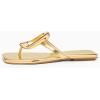 imageCoutgo Womens Flat Sandals Comfortable Flip Flops Slide Sandals Summer Beach Shoes with Metal DecorationGold