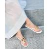 imageCoutgo Womens Flat Sandals Comfortable Flip Flops Slide Sandals Summer Beach Shoes with Metal DecorationWhite