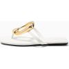 imageCoutgo Womens Flat Sandals Comfortable Flip Flops Slide Sandals Summer Beach Shoes with Metal DecorationWhite