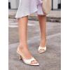 imageCoutgo Womens Heeled Mules Pointed Peep Toe High Heels Slip On Backless Mule Sandals Dress ShoesBeige