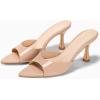 imageCoutgo Womens Heeled Mules Pointed Peep Toe High Heels Slip On Backless Mule Sandals Dress ShoesNude