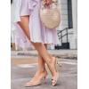 imageCoutgo Womens Heeled Mules Pointed Peep Toe High Heels Slip On Backless Mule Sandals Dress ShoesNude