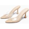 imageCoutgo Womens Heeled Mules Pointed Peep Toe High Heels Slip On Backless Mule Sandals Dress ShoesTransparent