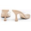 imageCoutgo Womens Heeled Mules Pointed Peep Toe High Heels Slip On Backless Mule Sandals Dress ShoesTransparent