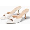 imageCoutgo Womens Heeled Mules Pointed Peep Toe High Heels Slip On Backless Mule Sandals Dress ShoesWhite