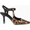 imageCoutgo Womens High Heels Pointed Toe Ankle Strap Pumps Patent Leather Sexy Stiletto Office Wedding Dress ShoesLeopard