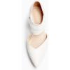 imageCoutgo Womens Low Kitten Heel Dress Shoes Pointed Toe Slip on Ankle Strap Cutout Elegant Party Wedding PumpsBeigewhite