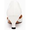 imageCoutgo Womens Low Kitten Heel Dress Shoes Pointed Toe Slip on Ankle Strap Cutout Elegant Party Wedding PumpsBeigewhite