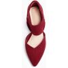 imageCoutgo Womens Low Kitten Heel Dress Shoes Pointed Toe Slip on Ankle Strap Cutout Elegant Party Wedding PumpsVelvet Red