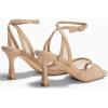 imageCoutgo Womens Mesh Kitten Heels Sandals Pointed Open Toe Ankle Buckle Strap Summer Dress ShoesKhaki