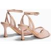 imageCoutgo Womens Mesh Kitten Heels Sandals Pointed Open Toe Ankle Buckle Strap Summer Dress ShoesLight Pink