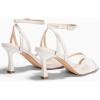 imageCoutgo Womens Mesh Kitten Heels Sandals Pointed Open Toe Ankle Buckle Strap Summer Dress ShoesWhite
