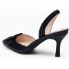 imageCoutgo Womens Slingback Heels Kitten Heel Pumps Dress Shoes Sling Back Closed Pointed Toe Suede Wedding Party SandalsCool Black