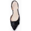 imageCoutgo Womens Slingback Heels Kitten Heel Pumps Dress Shoes Sling Back Closed Pointed Toe Suede Wedding Party SandalsCool Black