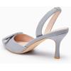 imageCoutgo Womens Slingback Heels Kitten Heel Pumps Dress Shoes Sling Back Closed Pointed Toe Suede Wedding Party SandalsGrey