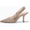 imageCoutgo Womens Slingback Kitten Heels Closed Pointed Toe Bowknot Knitted Slip On Work Pumps Dress ShoesLight Coffeehigh Heels