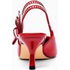 imageCoutgo Womens Slingback Kitten Heels Closed Pointed Toe Bowknot Knitted Slip On Work Pumps Dress ShoesWine Red