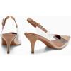 imageCoutgo Womens Slingback Kitten Heels Heart Clear Pumps Low Heel Pointed Closed Toe Party Wedding Dress ShoesKhaki