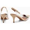 imageCoutgo Womens Slingback Kitten Heels Heart Clear Pumps Low Heel Pointed Closed Toe Party Wedding Dress ShoesNude