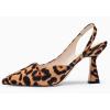 imageCoutgo Womens Slingback Stiletto High Heels Closed Pointed Toe Pumps DOrsay Sexy Office Dress ShoesLeopardsuede