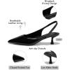imageCoutgo Womens Slingback Stiletto High Heels Closed Pointed Toe Pumps DOrsay Sexy Office Dress ShoesPolish Black
